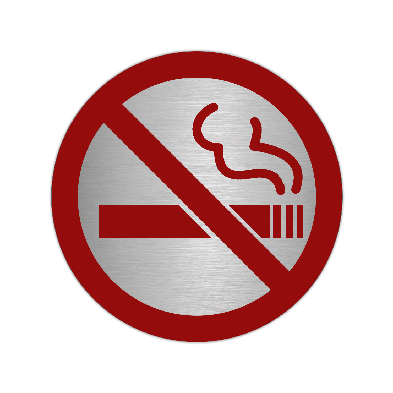 Placa Adhesiva "No Fumar" Acero Inoxidable � 7 cm.