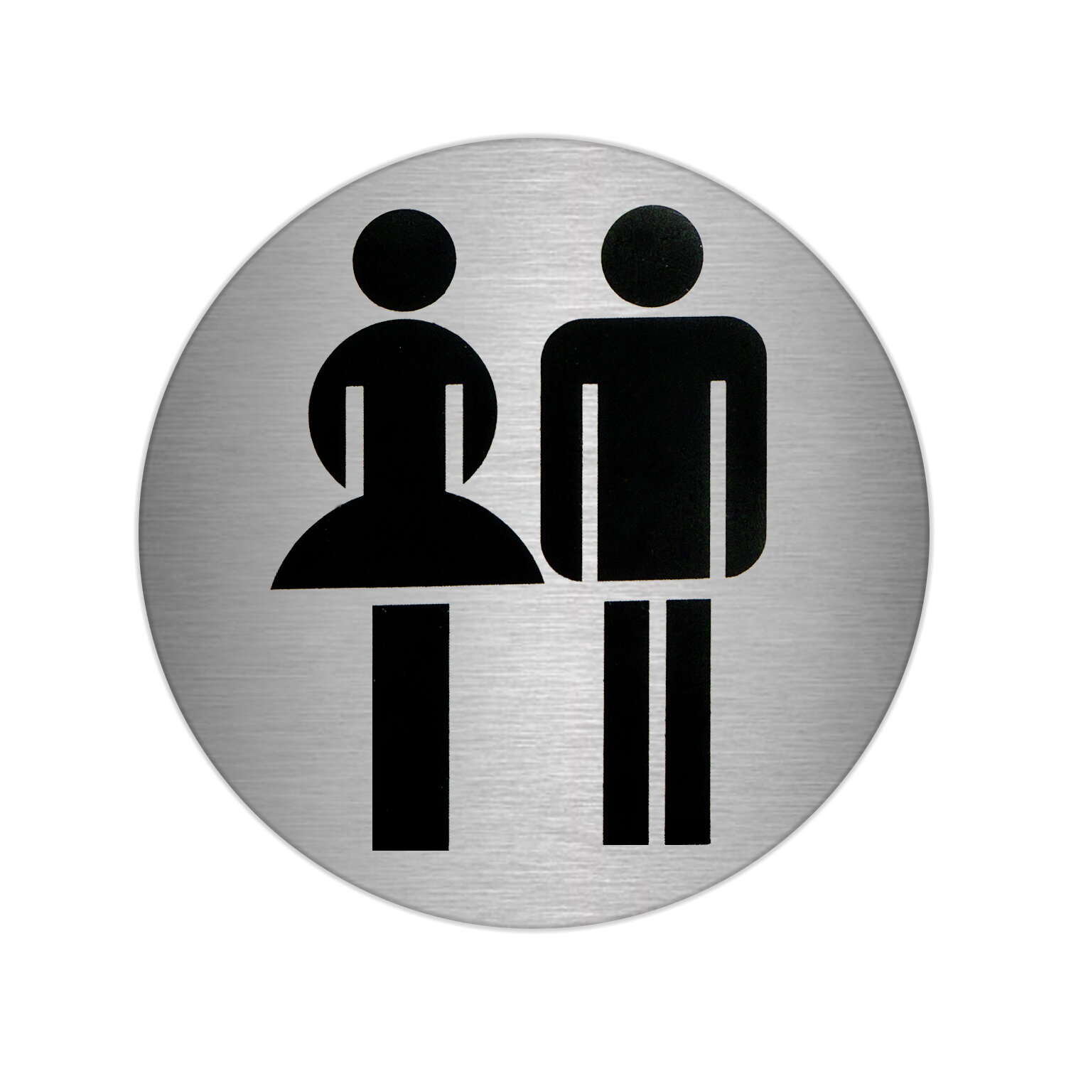 Placa Adhesiva Ba�o "Mujer / Hombre" Acero Inoxidable � 7 cm.