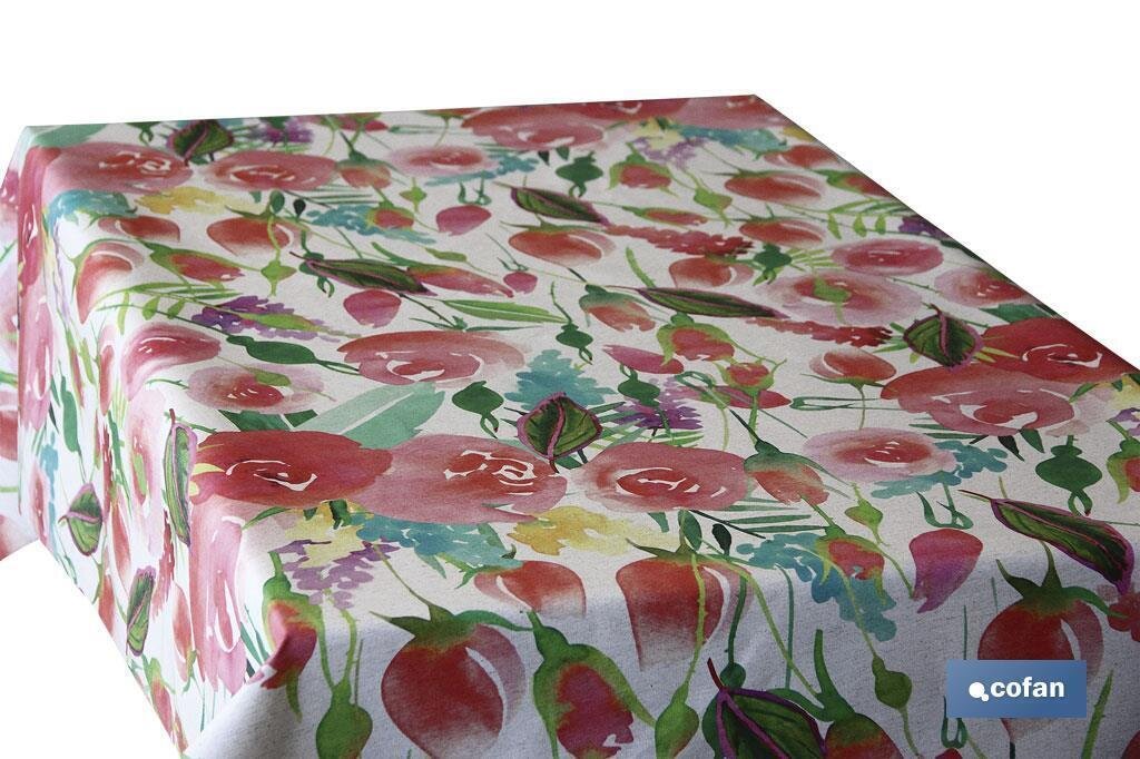 ROLLO HULE JACQUARD DIGITAL LINO 1,40x20mts MODELO FLORAL