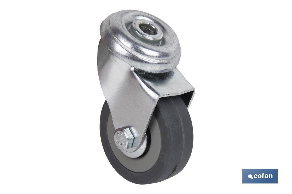 RUEDA GOMA/GRIS PASANTE �40X18MM