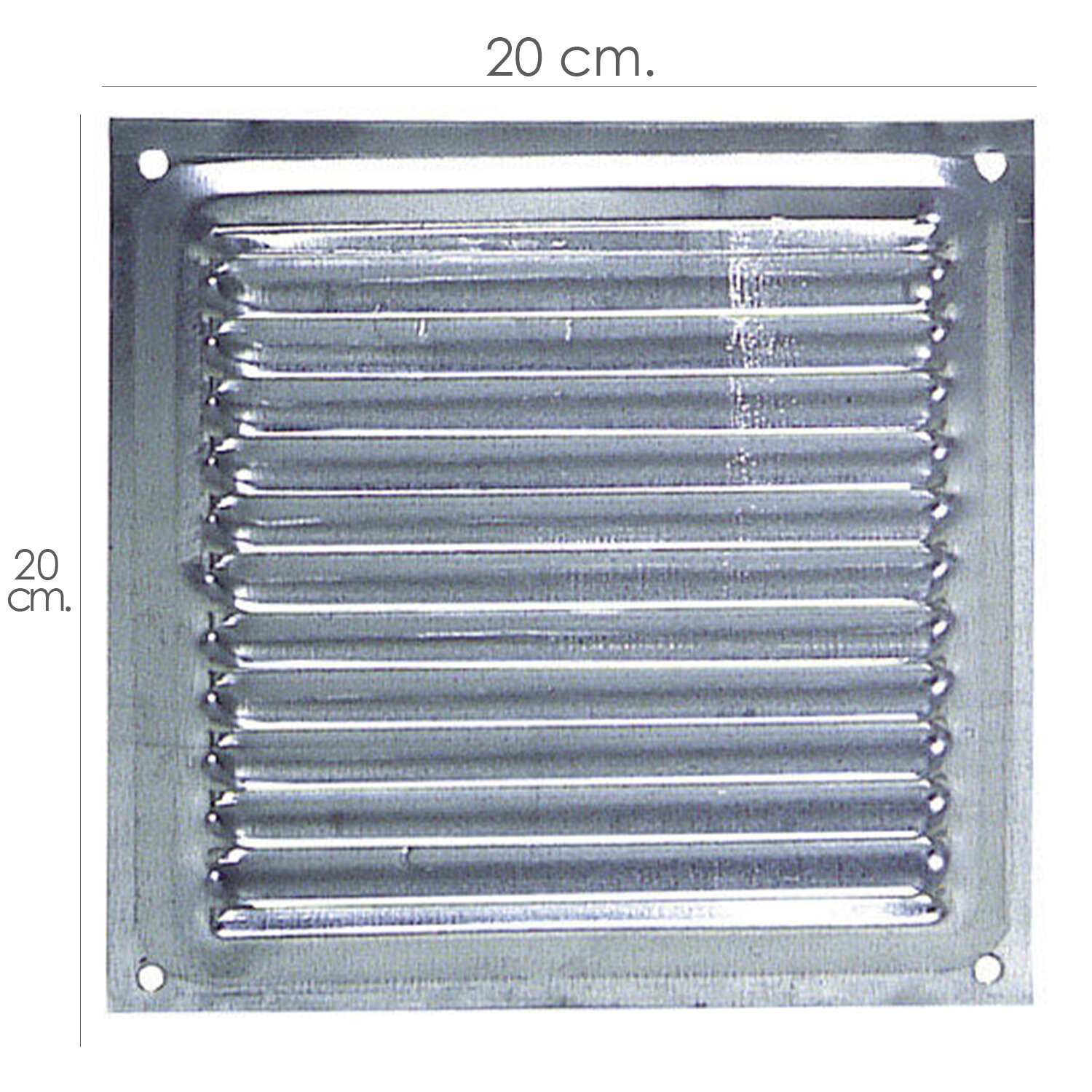Rejilla Ventilaci�n Atornillar  20x20 cm. Aluminio
