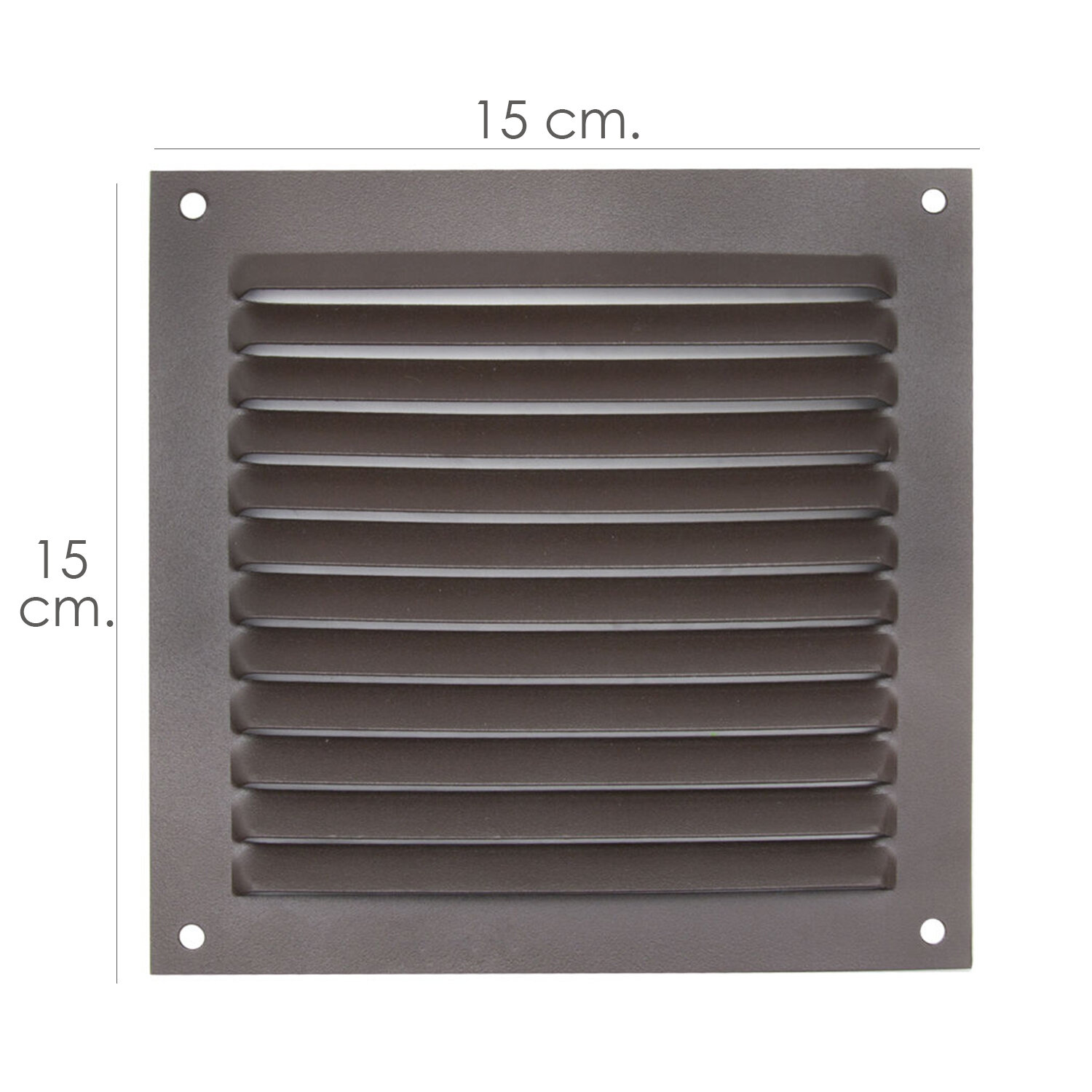 Rejilla Ventilaci�n Atornillar 15x15 cm. Aluminio Color Marr�n