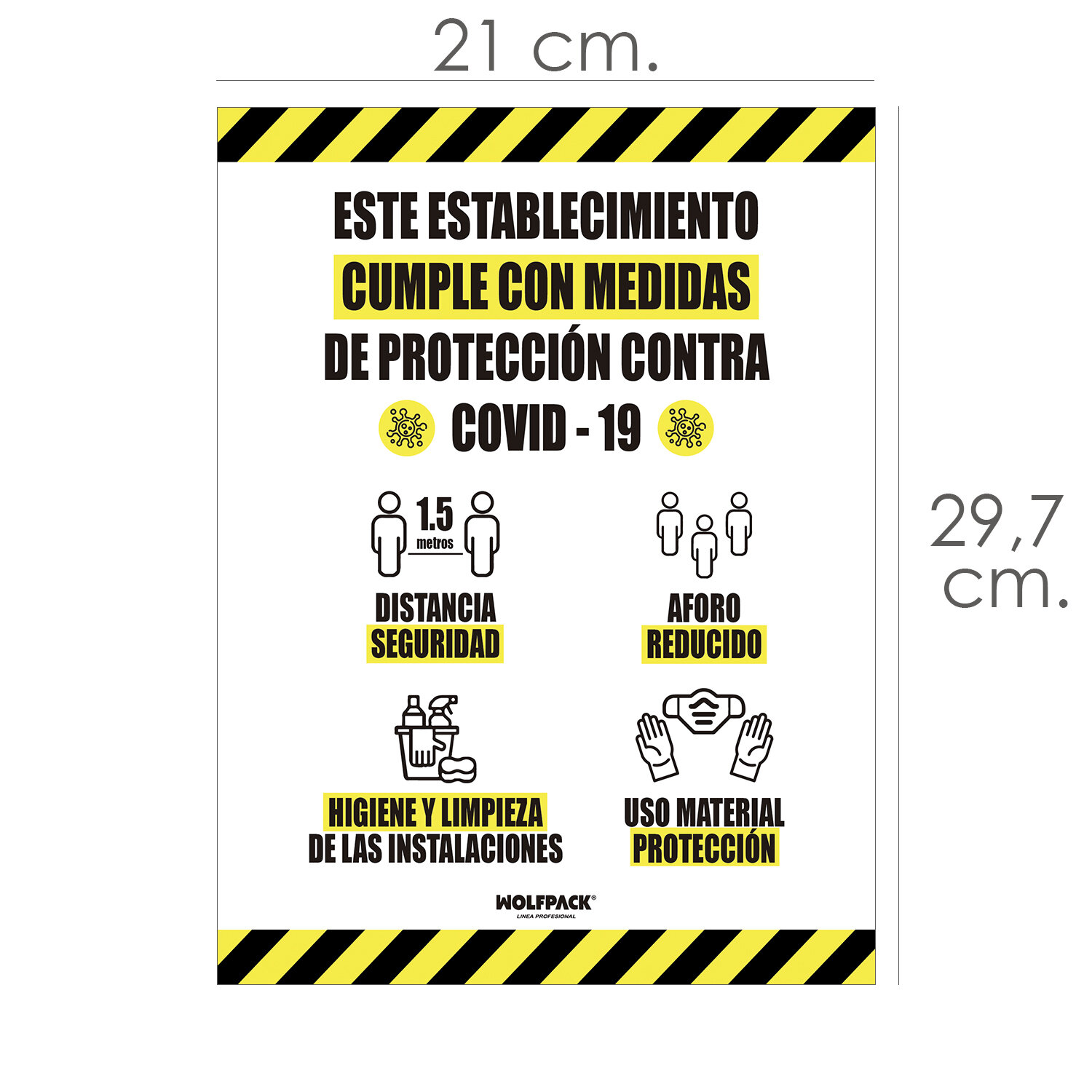 Rotulacion Cartel Cumple Normas Covid19 Adhesivo Tama�o Folio (A4 )