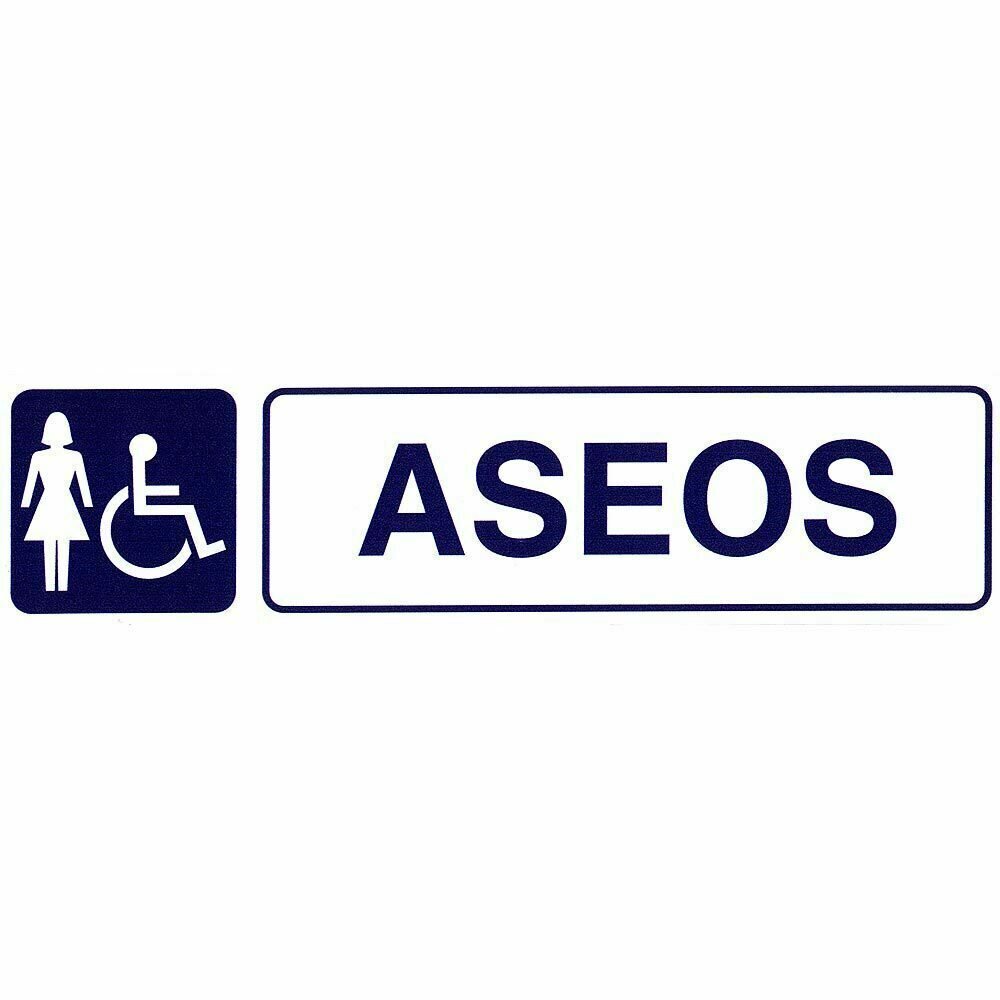 Rotulo Adhesivo Aseos Minusvalidos+mujeres 250x63 mm.