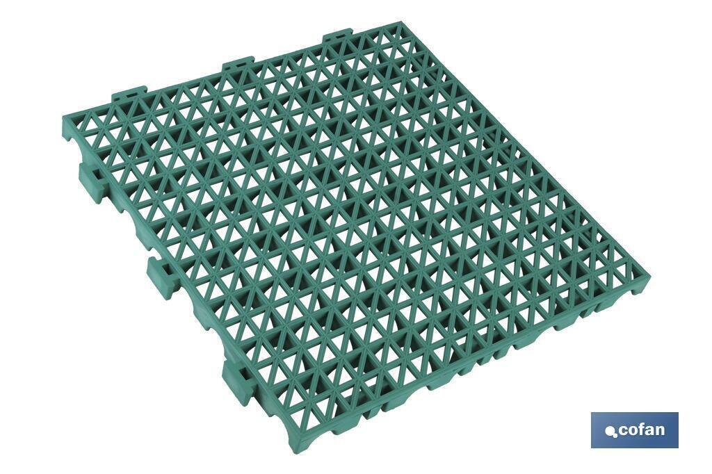 SET DE 4 UDS. LOSETA ALVEOLADA GRIS CLARO DE PVC 33 X 33 X 2 CM