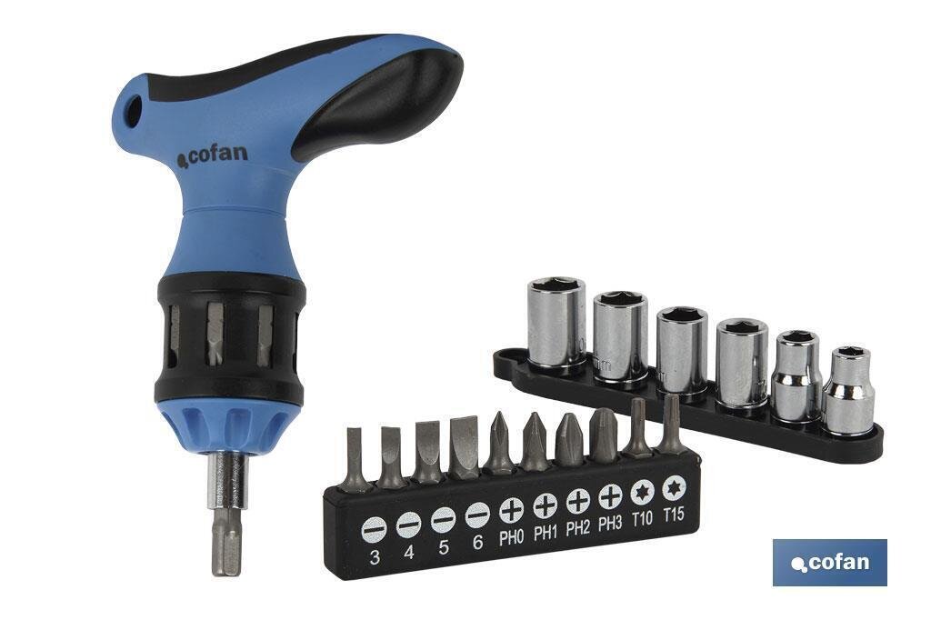 SET DESTORNILLADOR EN "T" C/ CARRACA 26 PCS