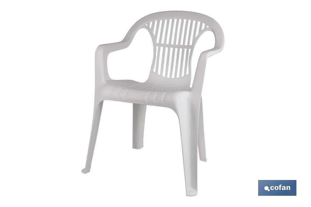SILLA BLANCA MONOBLOC RESPALDO BAJO