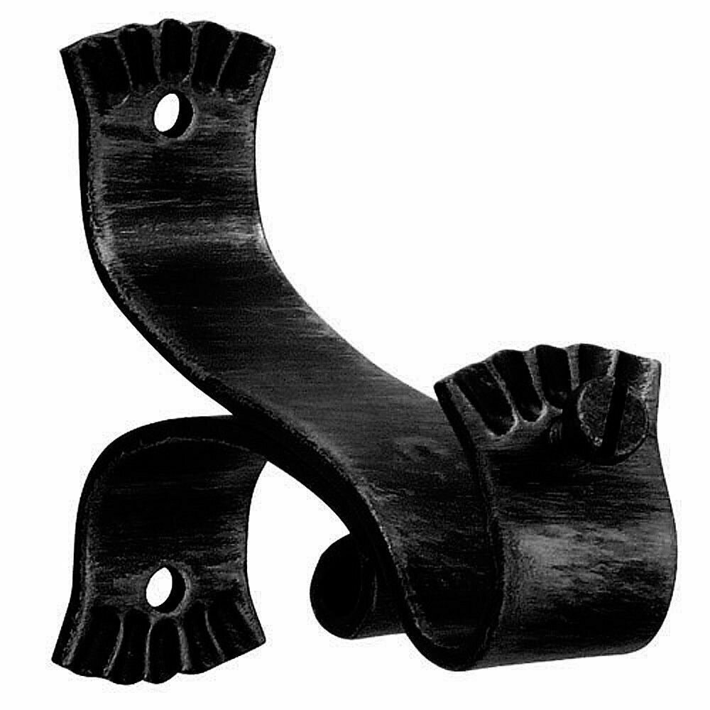 Soporte Forja � 20 mm. Ola Largo Negro   Juego 2 Piezas