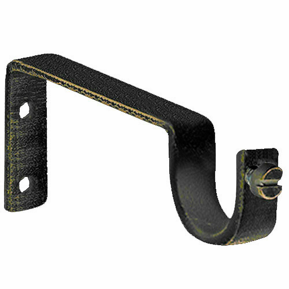 Soporte Sencillo Forja � 20 mm. Negro / Dorado (Blister 2 Piezas)