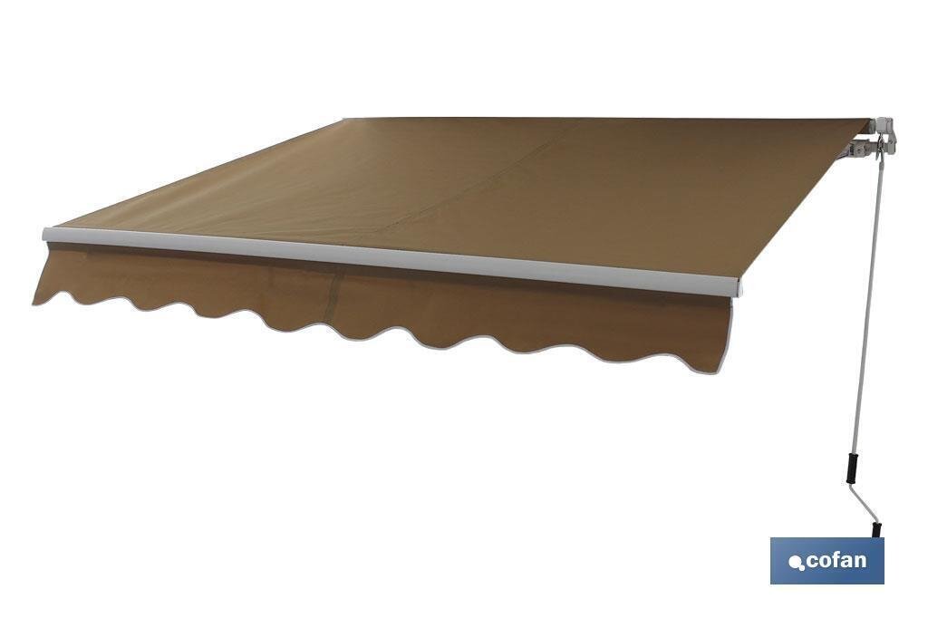 TOLDO MODELO NQ001 COLOR CRUDO 4x3,0 mts MANUAL