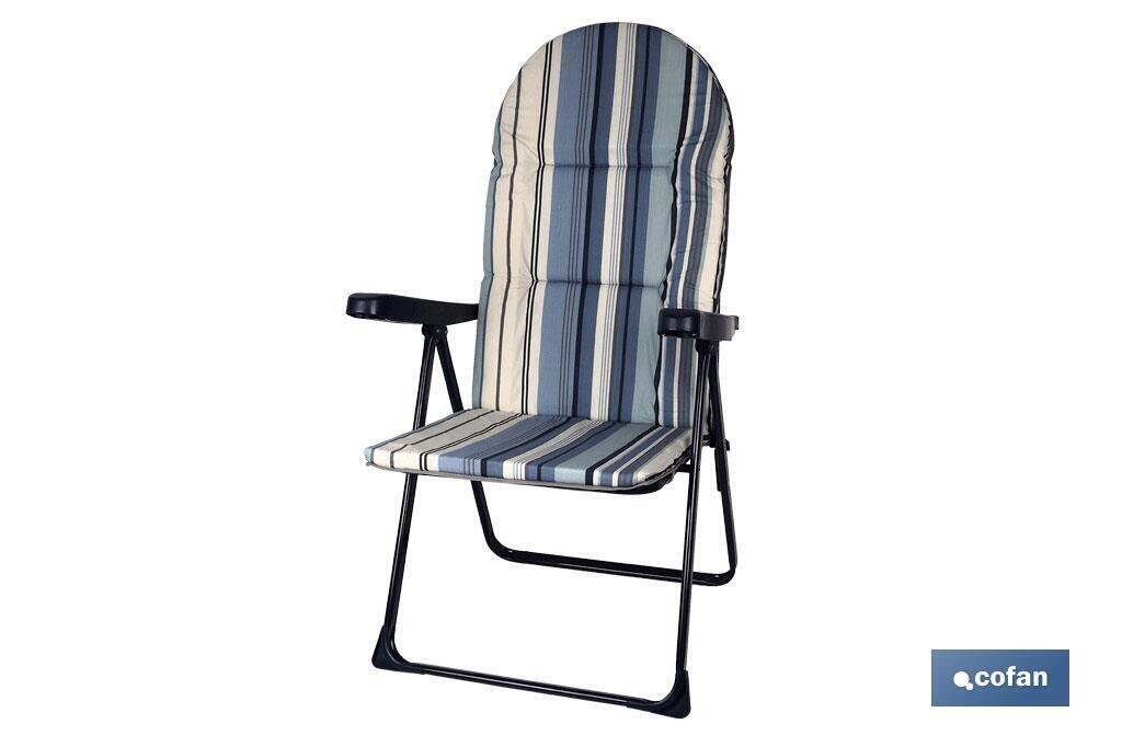 TUMBONA JARD�N AZUL ACERO ACOLCHADA