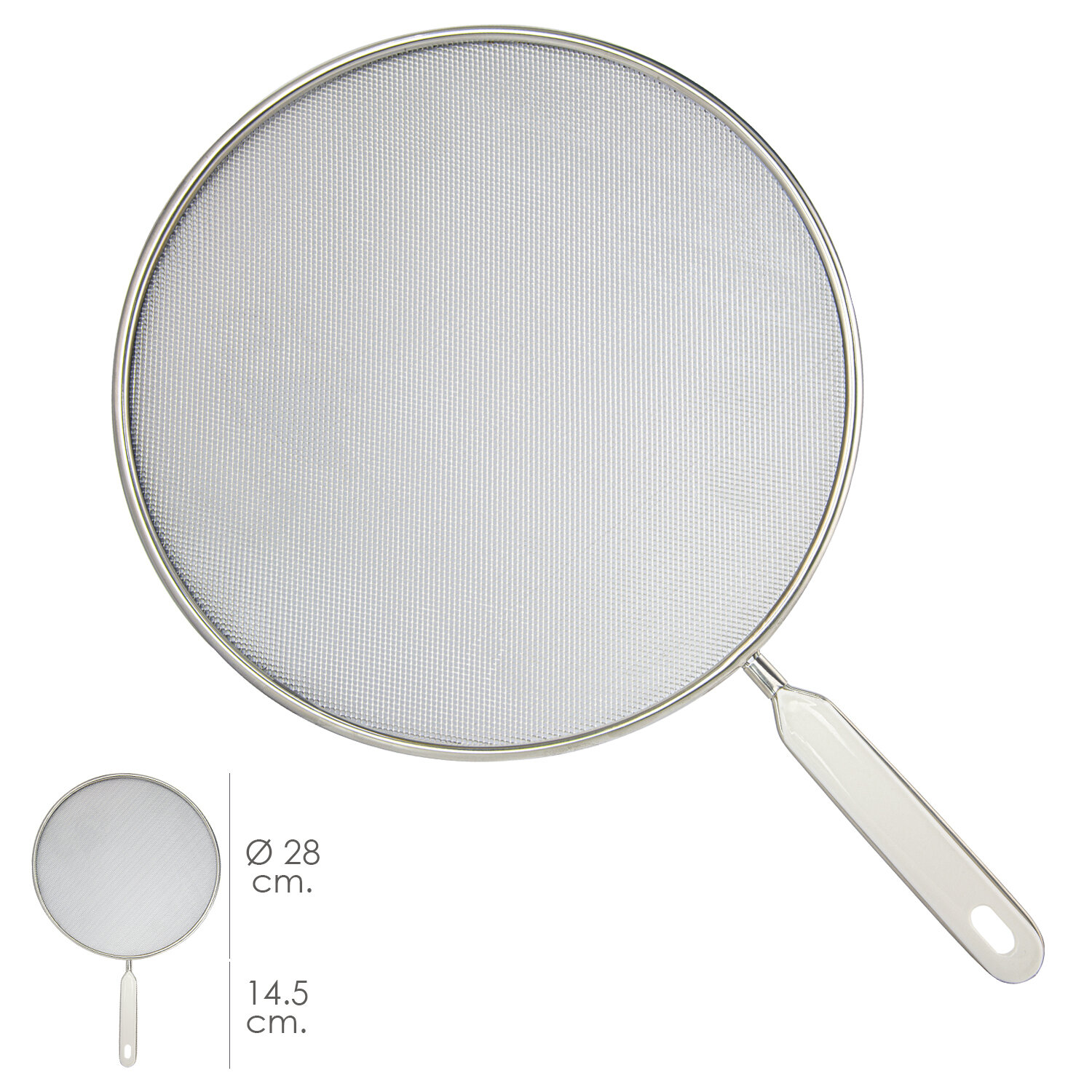 Tapa Anti Salpicaduras Sarten Aluminio � 28 cm. Con Mango