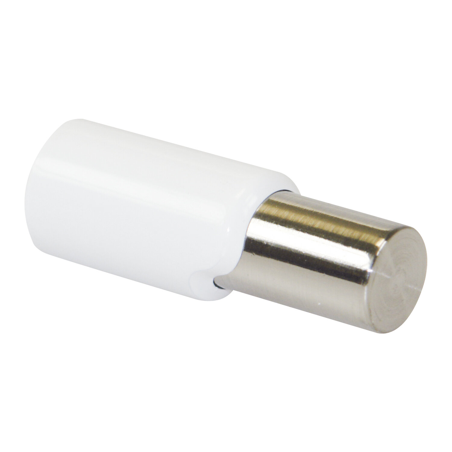 Terminal Zirconio Para Barras � 20 mm. Ronda Blanco/Cromo (Pack 2 unidades)