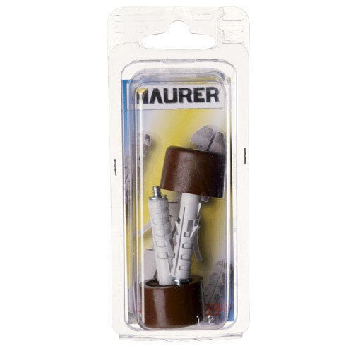Tope Puerta Con Taco Nylon Marron  (Blister 2 Piezas)