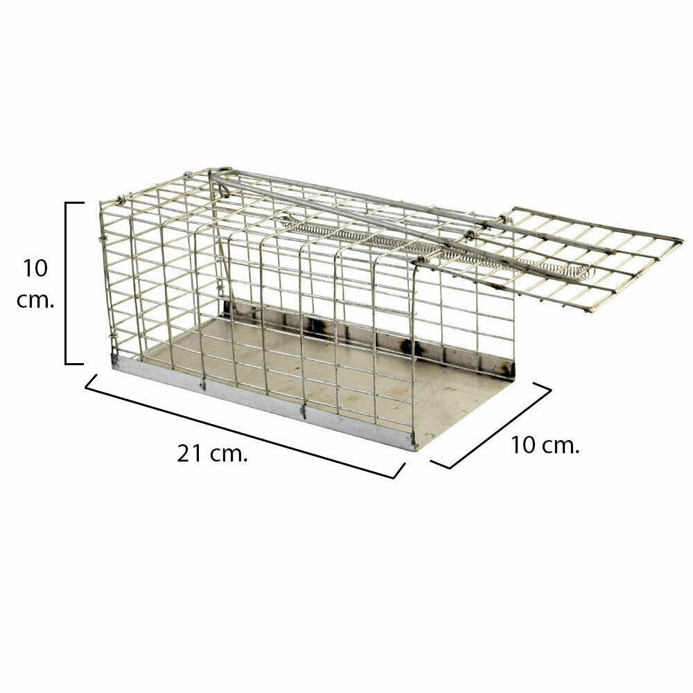 Trampa Ratas Jaula Metal Completa 21x10x10 cm
