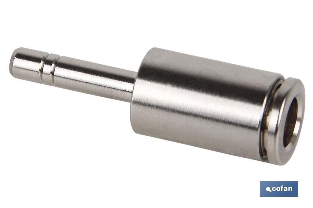 UNI�N RECTA TUBO-ESPIGA LISA REDUCIDA LAT�N NIQ. M-6-8