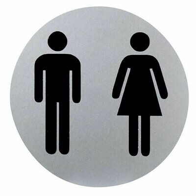Cartel Aluminio Ba�o Hombre/Mujer �12 cm.