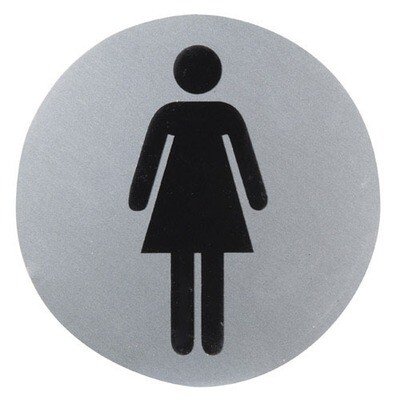 Cartel Aluminio Ba�o Mujer �12 cm.