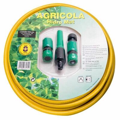 Manguera Jardin Hidro Mat � 15 mm. - 5/8" Rollo 15 Metros Con  Accesorios