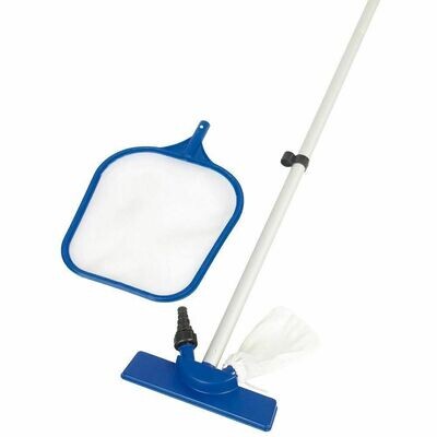 Kit Mantenimiento Limpiafondos Con Mango Extensible, Cesta y Pertiga