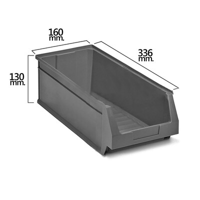 Gaveta Apilable Almacenamiento Gris N�53  336x160x130 mm.