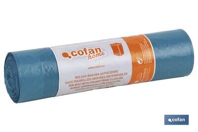 BOLSAS PL�STICO AUTOCIERRE 55X55 G.65 COLOR AZUL 15 UDS