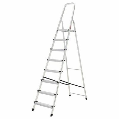 Oryx Escalera Aluminio 8 Pelda�os Plegable, Uso dom�stico, Antideslizante, Ligera y Resistente