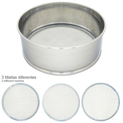 Harinero Tamizador Acero inoxidable � 20 cm. Con 3 Mallas Intercambiables