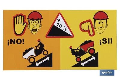 SE�AL ADHESIVA OBRA "SI-NO 10%" 150x80mm