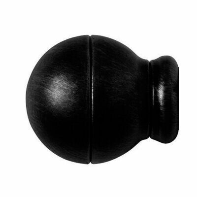 Terminal Forja Esfera Rayada � 20 mm. Negro Juego 2 Piezas