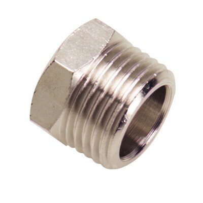 Reductor Tuerca Cilindrica Macho 3/8 - Hembra 1/4  (Blister 2 Piezas)