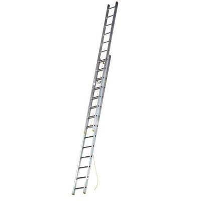 Escalera Aluminio 2 Tramos Mecanica 14 Pelda�os. Plegable, Telesc�pica, Antideslizante, Resistente