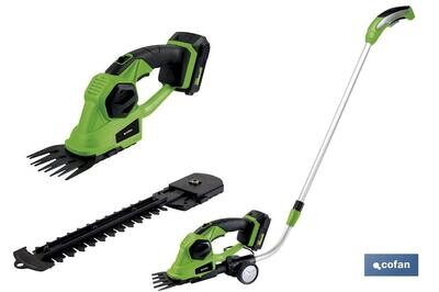 KIT CORTASETOS DE MANO EXTENSI�N Y RUEDAS A BATERIA LI-ION 18V 1200 RPM