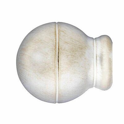 Terminal Forja Esfera Rayada 28 mm. Marfil Oro