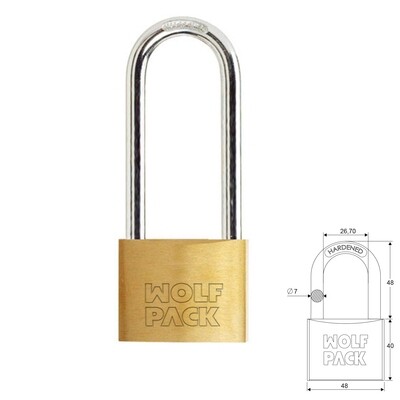 Candado Laton Arco Largo Llaves Iguales 50 mm. N�1