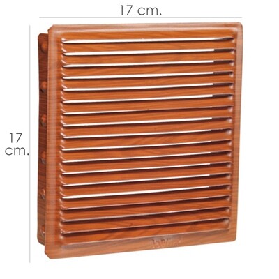Rejilla Ventilaci�n Empotrar  17x17 cm. Aluminio Madera