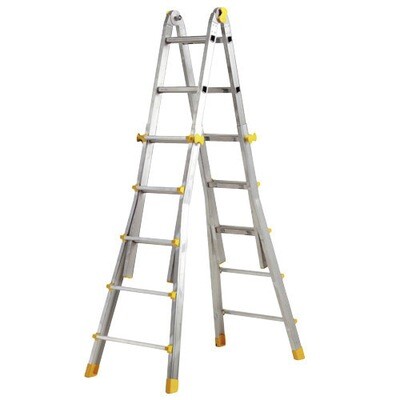 Escalera Telesc�pica Aluminio  4+4 Pelda�os Perfil 67 mm.