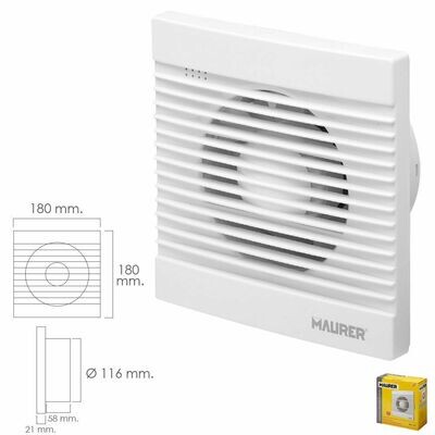 Extractor Humos Ba�o 16 Watt. Salida � 116 mm.