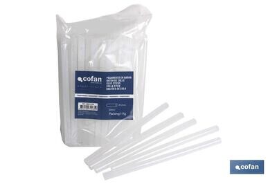 COLA TERMOFUSIBLE BARRAS �12/200MM TRANSP. 1KG