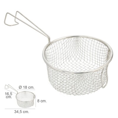 Cesta Freir Acero Inoxidable Con Mango � 18 cm.