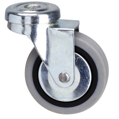 Rueda Goma Gris Pasante   60 mm.