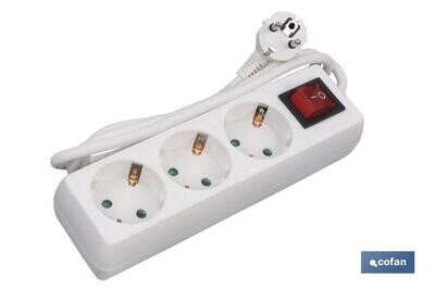 BASE M�LTIPLE 3T. 1,4M CABLE C/INT. (16A-250V)
