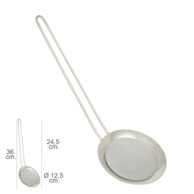 Espumadera Malla Acero inoxidable � 12,5 cm. Con Mango 24,5 cm.