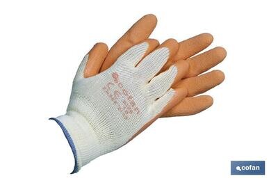 GUANTE LATEX RUGOSO NARANJA TALLA 9
