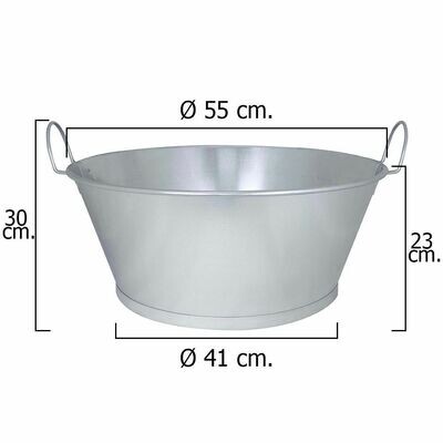 Barre�o Galvanizado Ba�o  22"  55x23 cm. 38 Litros