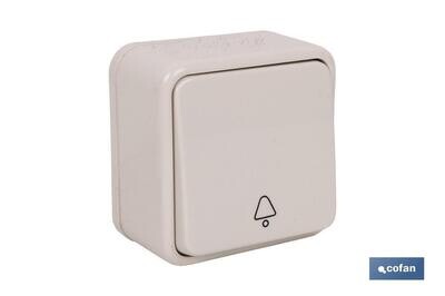 PULSADOR CAMPANA SUPERFICIE MODELO ATLANTIS 10A BLANCO