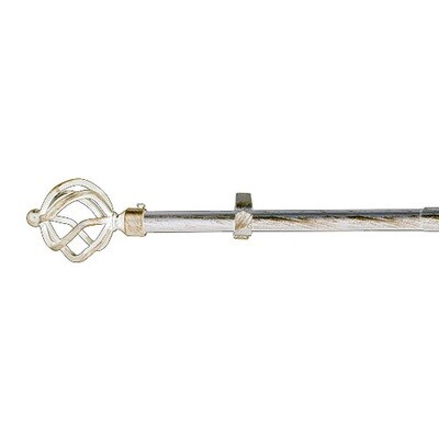 Barra Cortina Extensible Metal � 19 mm. Extensible 2,0 / 3,8 Metros Marfil Oro Pi�a Sin Anillas