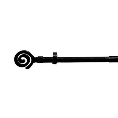 Barra Cortina Extensible Metal � 19 mm. Extensible 2,0 / 3,8 Metros Negro Espiga Sin Anillas