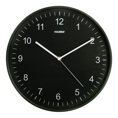 Reloj De Pared � 30 cm. Color Negro