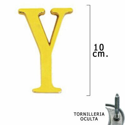 Letra Lat�n "Y" 10 cm. con Tornilleria Oculta (Blister 1 Pieza)